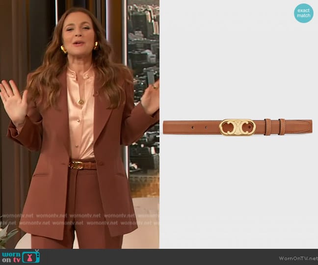 Celine Medium Maillon Triomphe Belt worn by Drew Barrymore on The Drew Barrymore Show