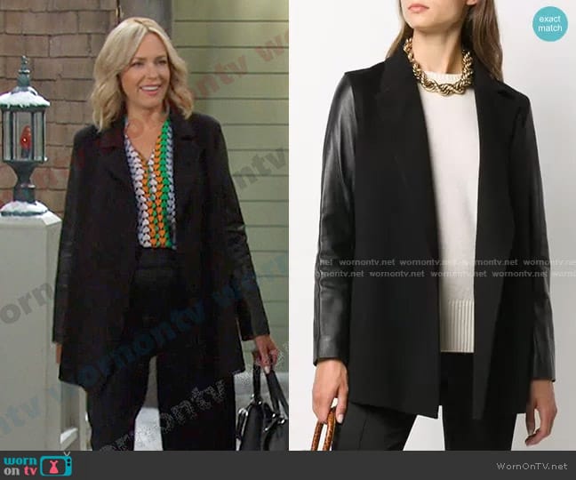 Theory Clairene Jacket worn by Nicole Walker (Arianne Zucker) on Days of our Lives