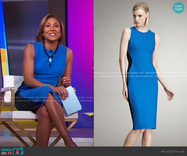 WornOnTV: Robin’s blue and black colorblock dress on Good Morning ...