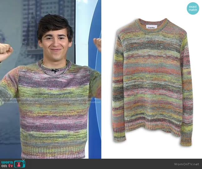 Corridor Sefirot Mohair Crewneck Sweater worn by Marcello Hernandez on Today