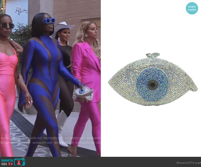 De FGG The Evil Eye Crystal Clutch Bag worn by Wendy Osefo on The Real Housewives of Potomac