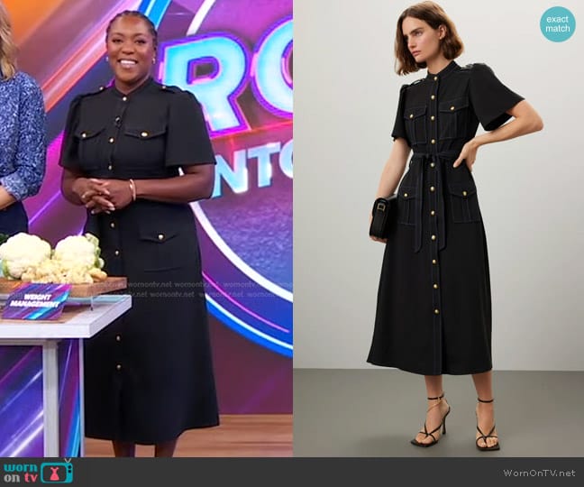 Derek Lam Collective Puff Sleeve Dress worn by Maya Feller on Good Morning America