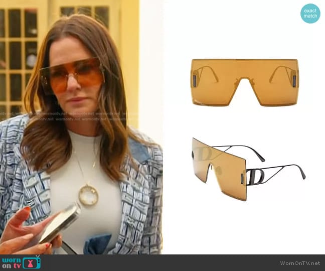 Dior 30Montaigne M1U Mask Sunglasses worn by Meredith Marks on The Real Housewives of Salt Lake City