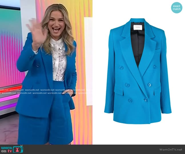 WornOnTV: Jennifer Nettles’s white lace blouse and blue blazer on Today ...