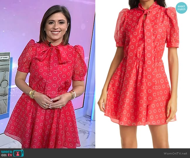 WornOnTV: Chloe’s red printed puff sleeve dress on Today | Chloe Melas ...