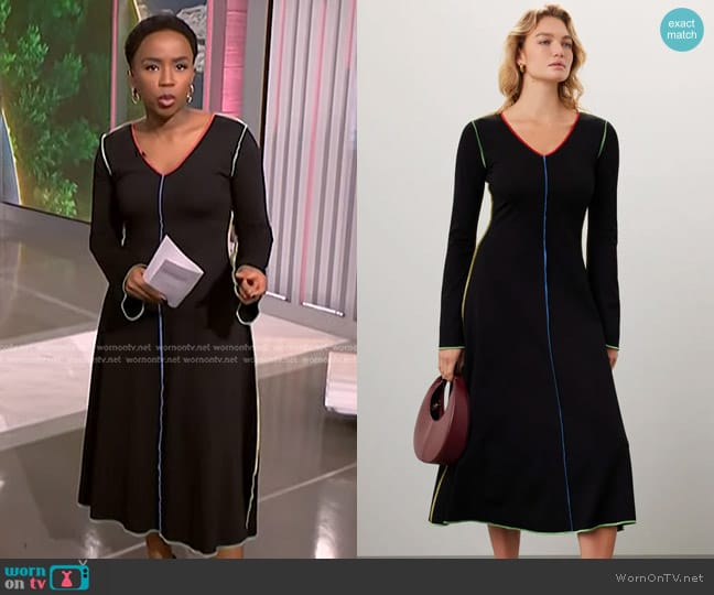 Eliza Faulkner Clara Dress worn by Zinhle Essamuah on NBC News Daily