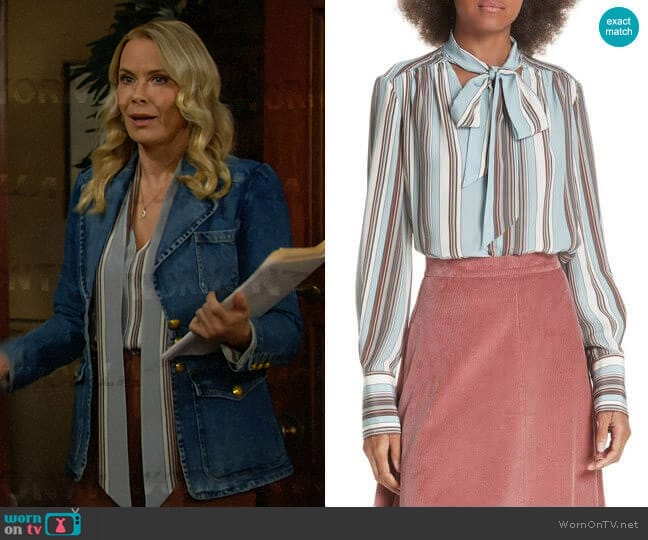 Elizabeth and James Mimi Blouse worn by Brooke Logan (Katherine Kelly Lang) on The Bold and the Beautiful