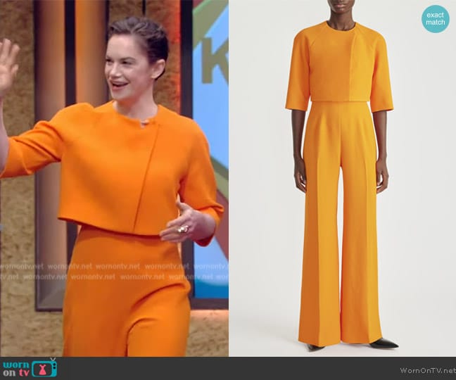 Emilia Wickstead Sonnet Cropped Jacket worn by Ruth Wilson on Live with Kelly and Mark