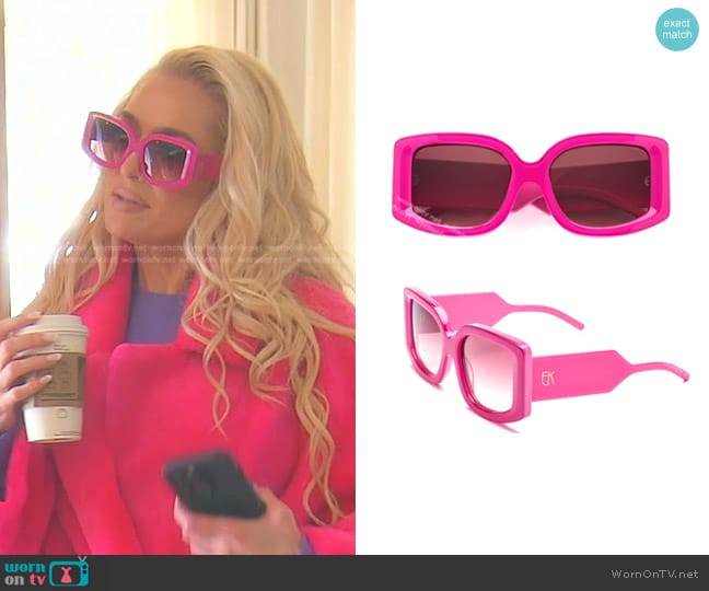 Emmanuelle Khanh EK 7082 Sunglasses in Fuschia Rose worn by Erika Jayne on The Real Housewives of Beverly Hills