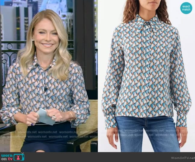 WornOnTV: Kelly’s floral print blouse on Live with Kelly and Mark ...