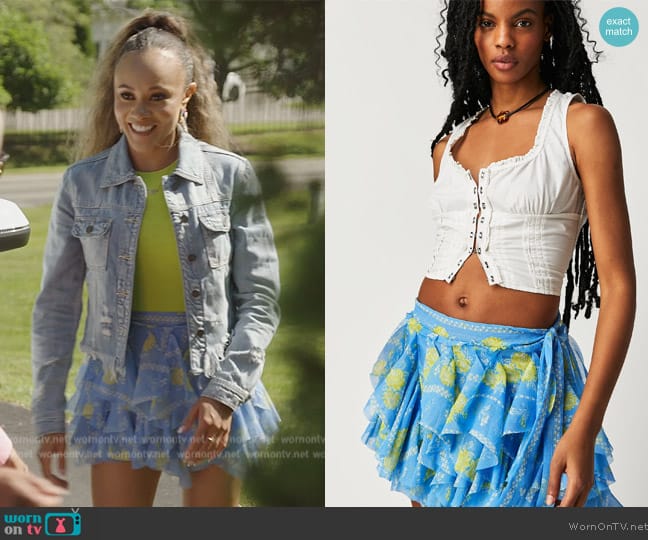 Free People Bali Made You Look Mini Skirt worn by Ashley Darby on The Real Housewives of Potomac