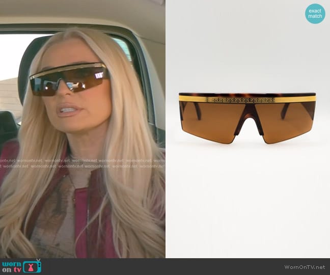 Gianni Versace Shield Sunglasses worn by Erika Jayne on The Real Housewives of Beverly Hills