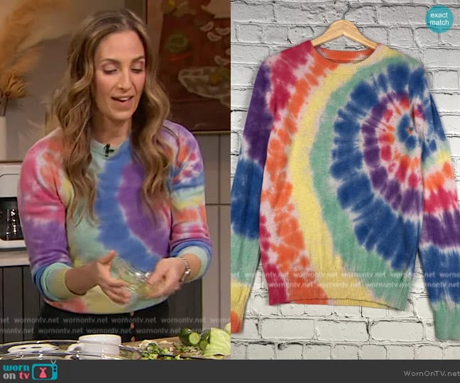 Spiritual Gangster X Grateful Dead Small Rainbow Tie Dye worn by Melissa Ben-Ishay on The Drew Barrymore Show