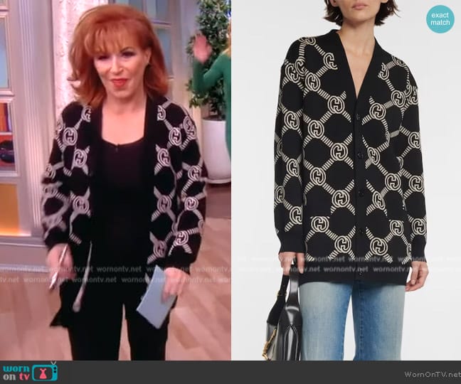 Gucci Interlocking G reversible wool cardigan worn by Joy Behar on The View