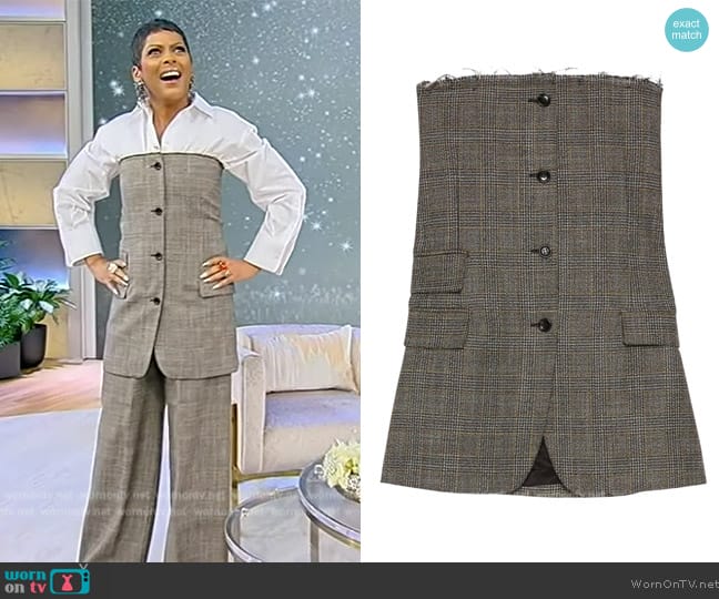 Gucci Prince of Wales wool minidress worn by Tamron Hall on Tamron Hall Show