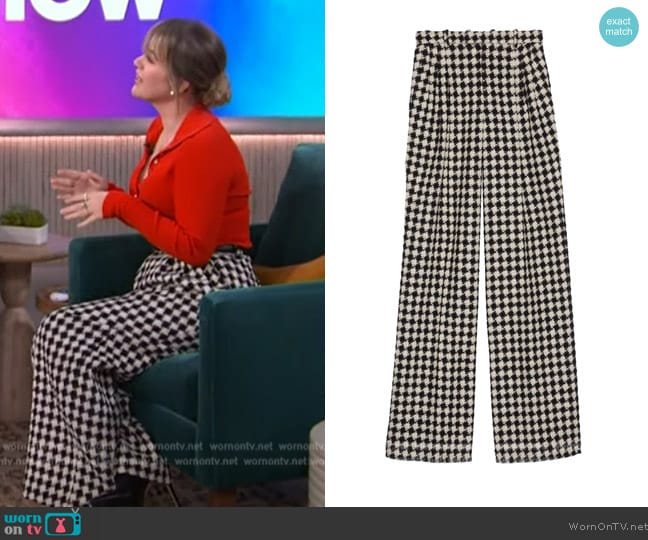 Gucci Tweed-texture monogram-print Trousers worn by Kelly Clarkson on The Kelly Clarkson Show