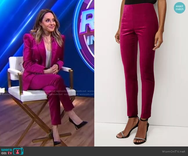 Veronica Beard Honolulu Velvet Pant in Fuchsia worn by Gabby Bernstein on Good Morning America