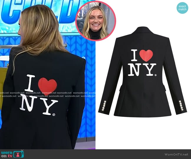 Veronica Beard I Heart NY Dickey Jacket worn by Jasmine Snow on Today