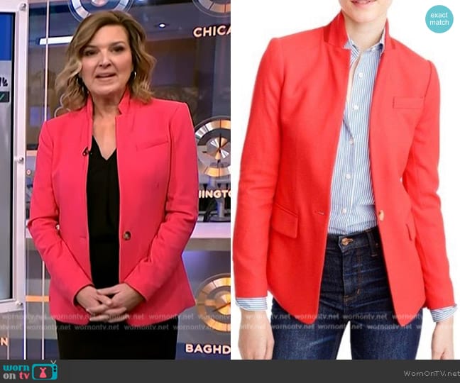 J. Crew Regent Blazer in Four Seasons worn by Christine Romans on NBC News Daily