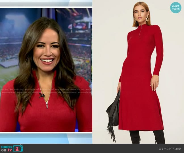 Jason Wu Collective Quarter Zip Dress in Red worn by Kaylee Hartung on Today