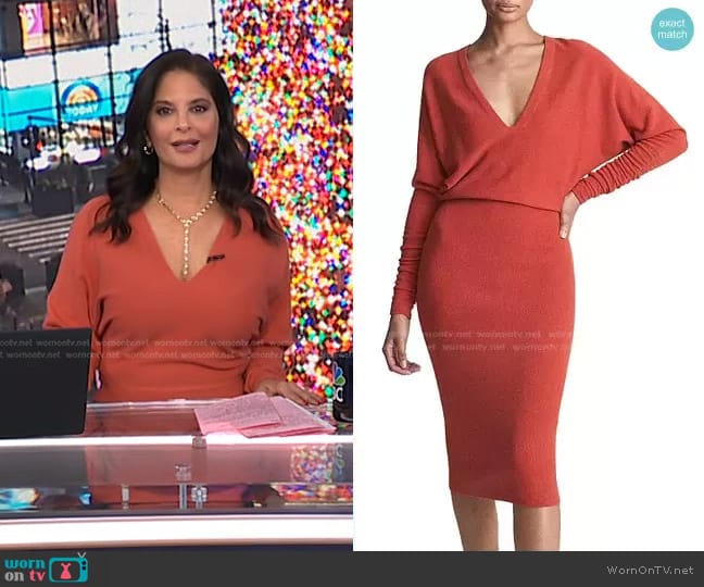 Reiss Jenna Ruched Sleeve Knit Bodycon Dress worn by Darlene Rodriguez on Today