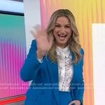 Jennifer Nettles’s white lace blouse and blue blazer on Today