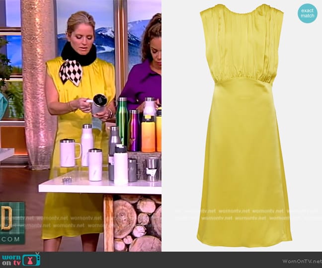 Jil Sander Gathered midi dress worn by Sara Haines on The View