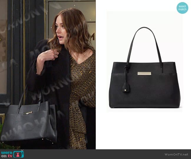 Kate Spade Maiden Way Saffiano Zuri Bag worn by Stephanie Johnson (Abigail Klein) on Days of our Lives