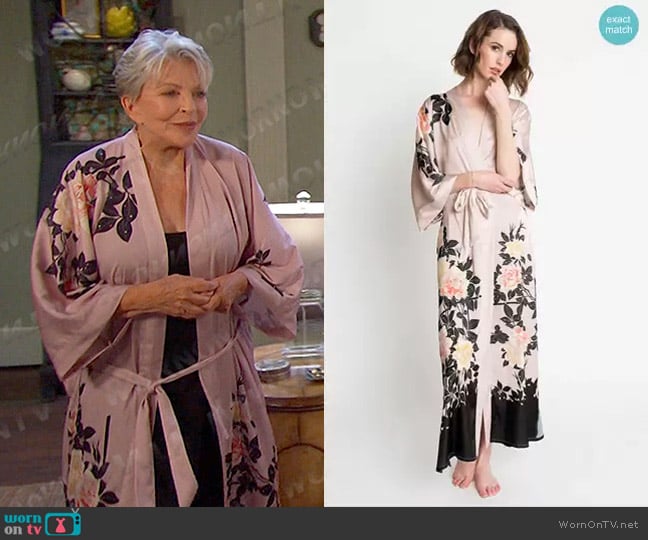 Julie’s pink floral robe on Days of our Lives