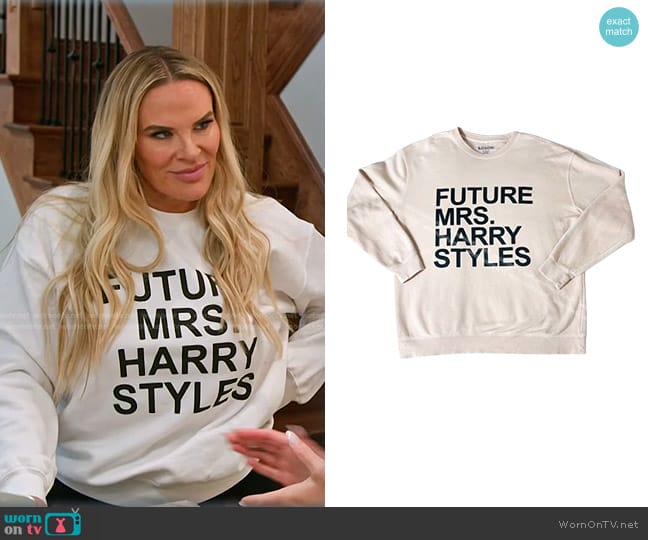 Kitson LA Graphic Print Crew Neck Sweatshirt worn by Heather Gay on The Real Housewives of Salt Lake City