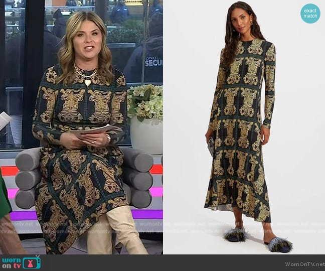WornOnTV: Jenna’s tiger mosiac print dress on Today | Jenna Bush Hager ...