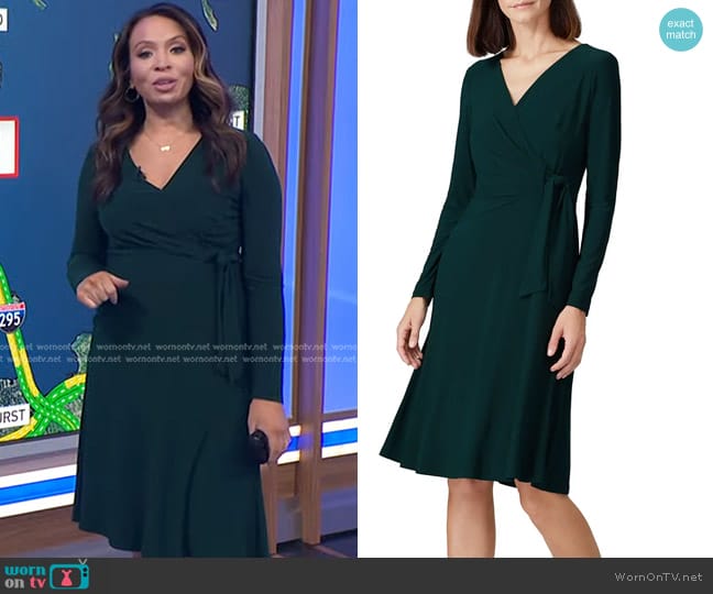 WornOnTV: Adelle’s green wrap dress on Today | Adelle Caballero ...