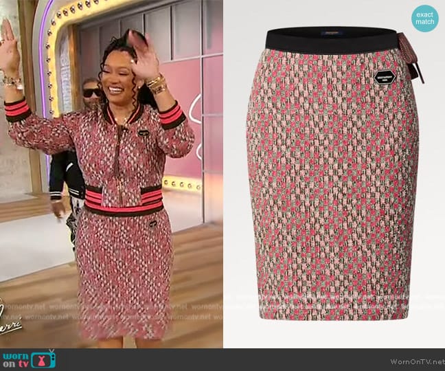 Louis Vuitton Damier Tweed Mini Skirt worn by Crystal Hayslett on Sherri