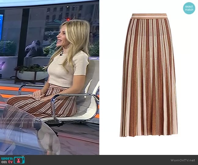 Zimmermann Luminosity Lurex Stripe Skirt worn by Dr. Marnie Nussbaum on Today