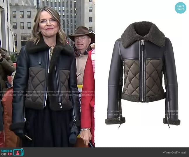WornOnTV: Savannah’s black and green quilted leather jacket and ankle ...