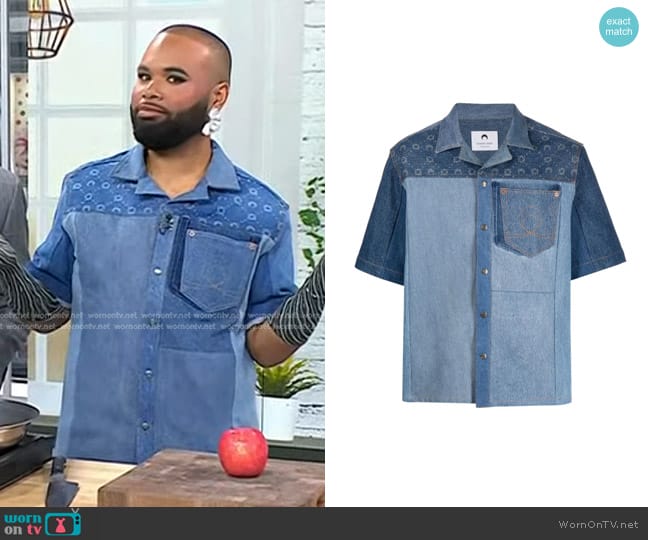 Marine Serre Regenerated Denim Shirt worn by Will Coleman on Today