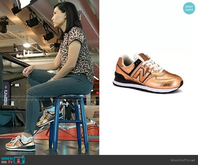 New Balance 574 Sneakers worn by Vicky Nguyen on Today