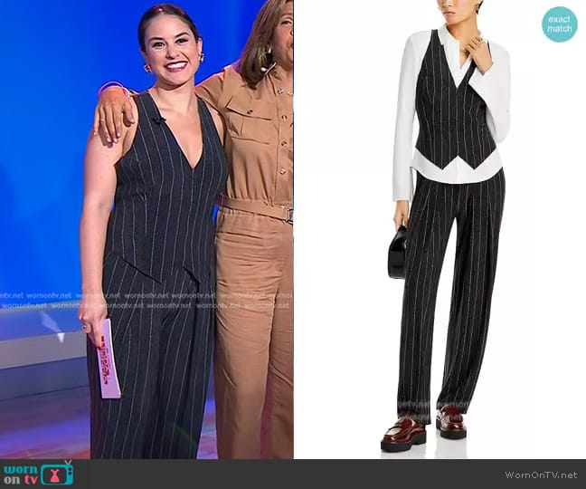 Norma Kamali Simple Pinstripe Vest worn by Donna Farizan on Today