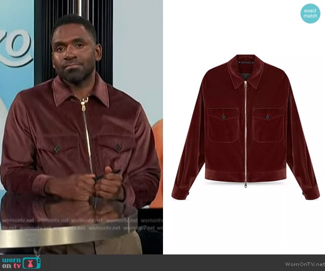 PS Paul Smith Cotton Regular Fit Zip Front Jacket worn by Justin Sylvester on E! News