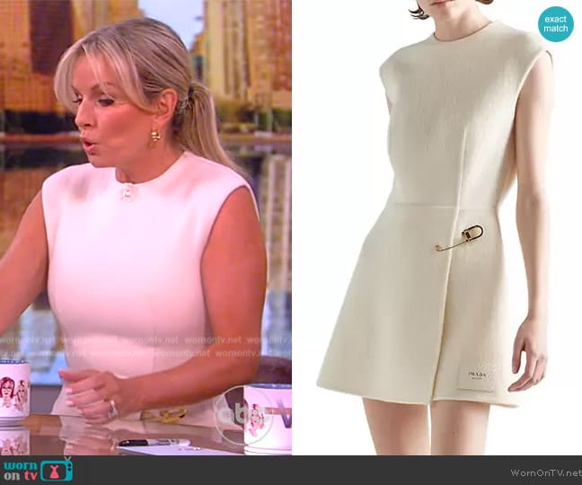 Prada Washed Twill Minidress in Beige Khaki worn by  Dr. Jennifer Ashton on The View