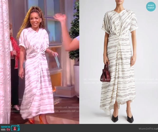 WornOnTV: Sunny’s white striped gathered dress on The View | Sunny ...