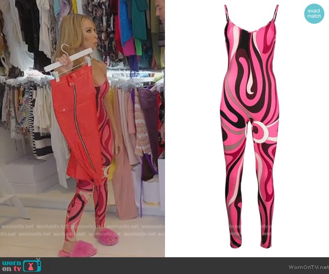 Pucci Marmo-print jumpsuit worn by Lisa Hochstein (Lisa Hochstein) on The Real Housewives of Miami