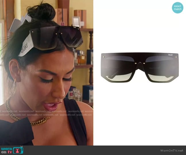 Quay Fully Booked 150mm Gradient Shield Sunglasses worn by Monica Garcia on The Real Housewives of Salt Lake City