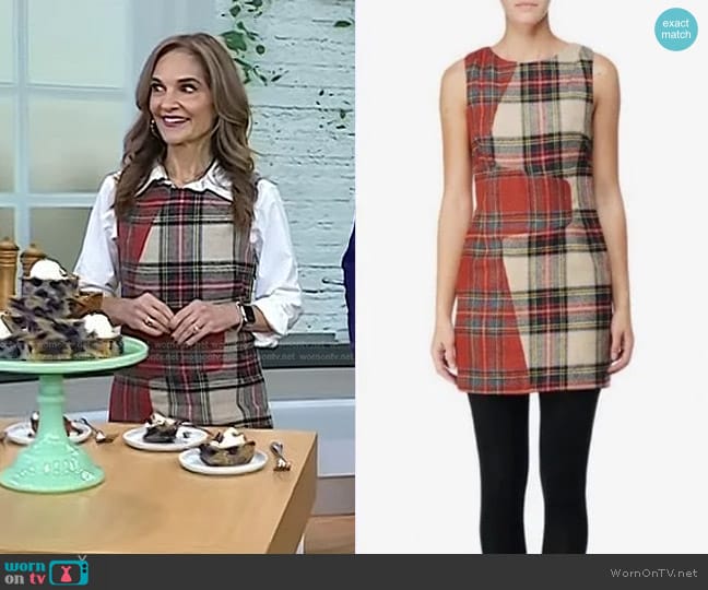 Rag & Bone Saami Wool Plaid Mini Dress worn by Joy Bauer on Today