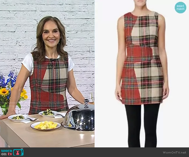 Rag & Bone Saami Wool Plaid Mini Dress worn by Joy Bauer on Today