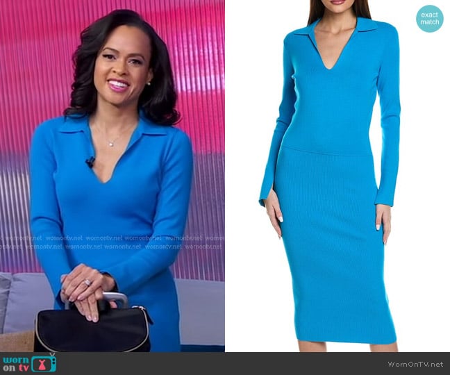 Reiss Elaina Combo Polo Dress worn by Linsey Davis on Good Morning America