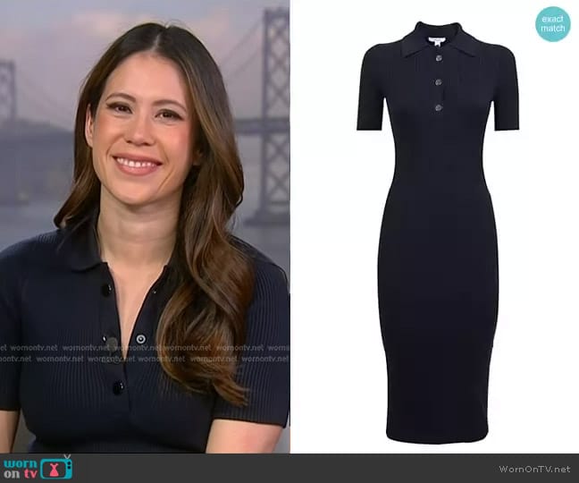 Reiss Noa Rib-Knit Knee-Length Dress worn by Deirdre Bosa on NBC News Daily