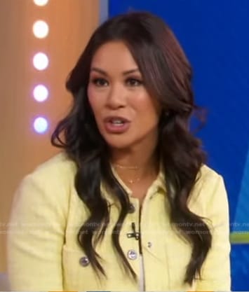 Richelle Peña’s yellow cropped jacket and pants on Good Morning America