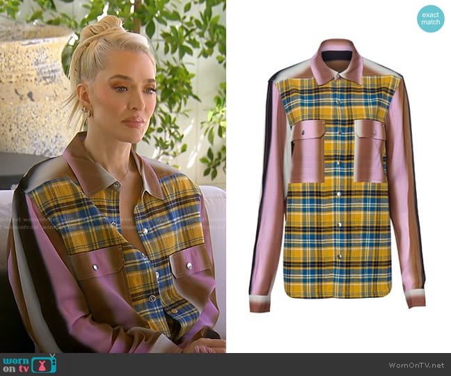 Rick Owens Mixed Print Shirt in Multicoloured worn by Erika Jayne on The Real Housewives of Beverly Hills