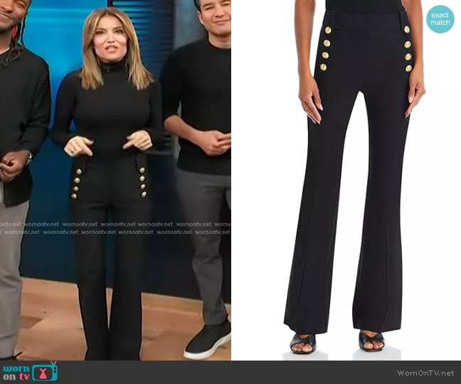 WornOnTV: Kit’s black pants with gold buttons on Access Hollywood | Kit ...